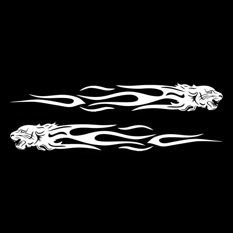 Car Sticker Stylish Tiger Flame On Car Funny Stickers and Decals Motorcycle Waterproof and Sunscreen Vinyl Car Styling,22CM*5CM