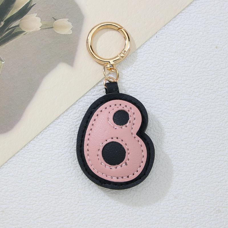 PU-Leder Bonbonfarbe A bis Z Initialen Schlüsselanhänger für Damen Einfach Mode Rucksack Telefonanhänger Autoschlüsselanhänger Schmuck Geschenke