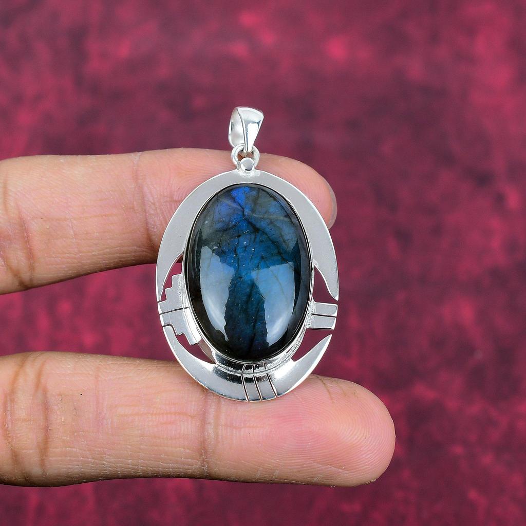 Labradorite Pendant, Handmade Gemstone 925 Sterling Silver Pendant Antique Jewelry, For Gift Silver Jewelry
