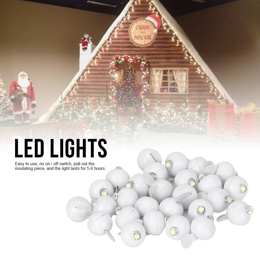 100Pcs Mini Round LED Balloon Lights Ball Lamps Christmas Wedding Party Home DecorationWhite Light