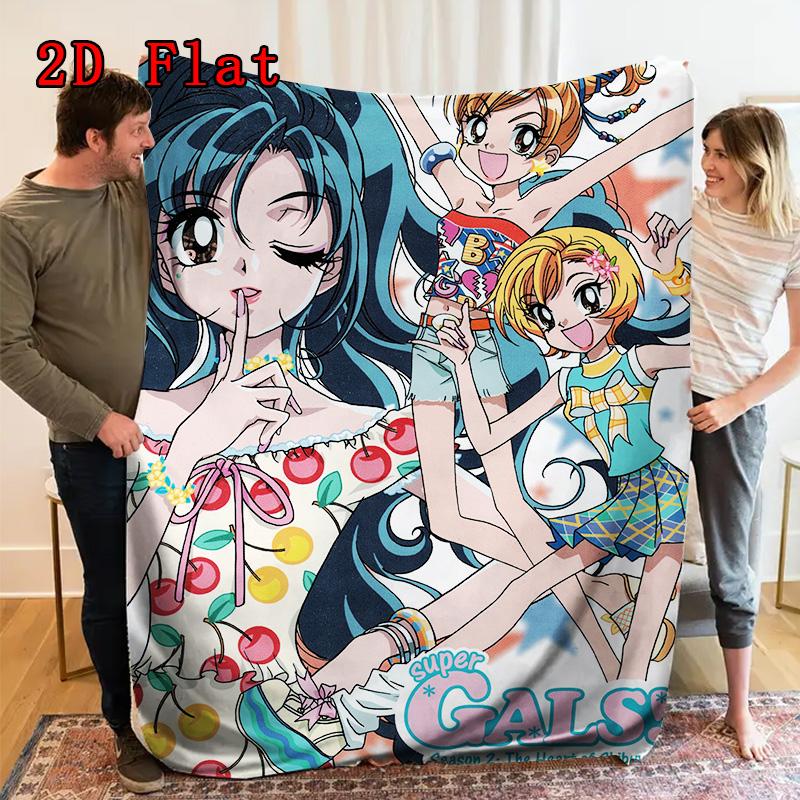 Super GALS 2D Flat Pattern Flannel Blanket High quality All Seasons Warmth and Comfort Perfect for Christmas Gifts.DMT0925206