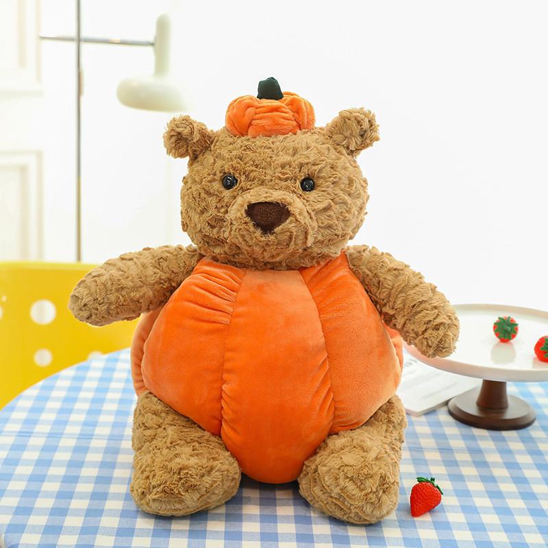 Cute Bear Pig Plush Toy With Detachable Pumpkin Decor Design Children Toys For Kids And Girls
