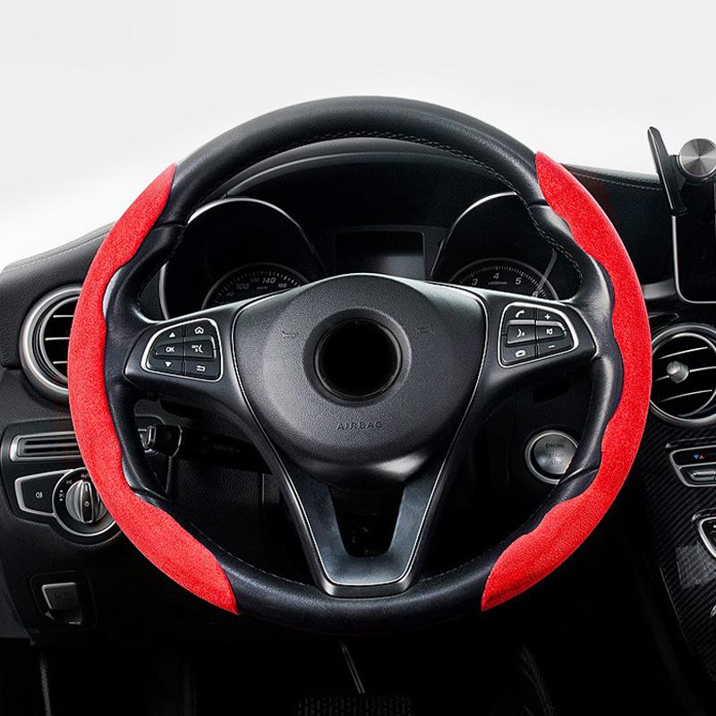 2pcs Suede Leather Car Steering Wheel Cover for New Bentley Flying Spur Continental GT Bentayga Mulsanne Auto Accessories