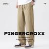 Fingercroxx Men's Pure Cotton Curved Leg Casual Pants