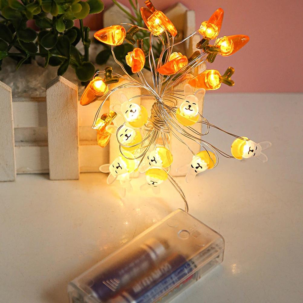 Easter Bunny Decoration Light 2 Meter 20 Led LED Bunny String Lights Battery Operated Rabbit Shaped 