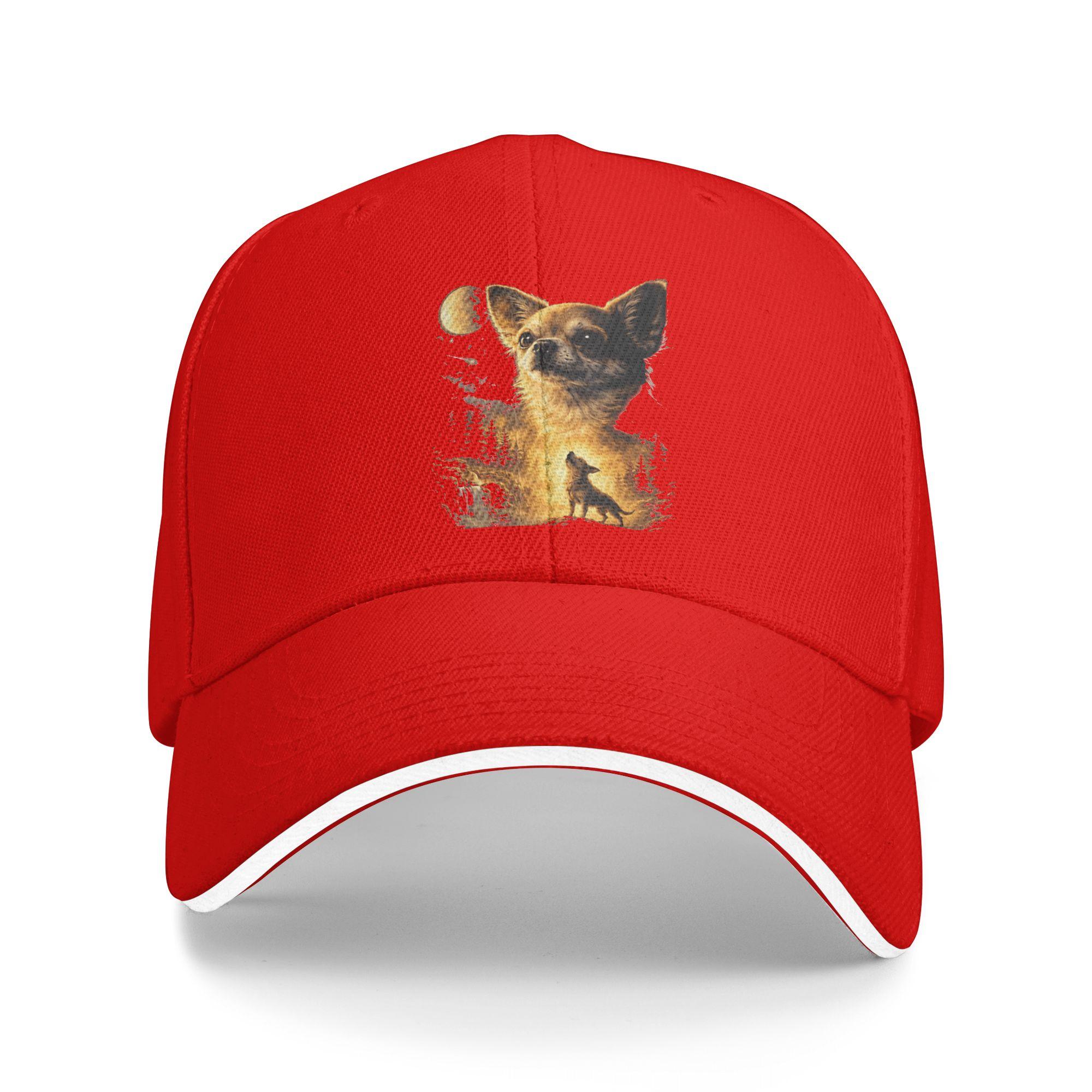 

Chihuahua Howling to The Moon Casual Baseball Cap Summer Trucker Hat Breathable Outdoor Couple Women y2k Cool Baseball Caps One Size