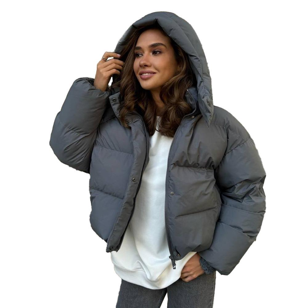 Padded jacket women's year winter European and American new padded jacket loose padded jacket short hooded padded jacket