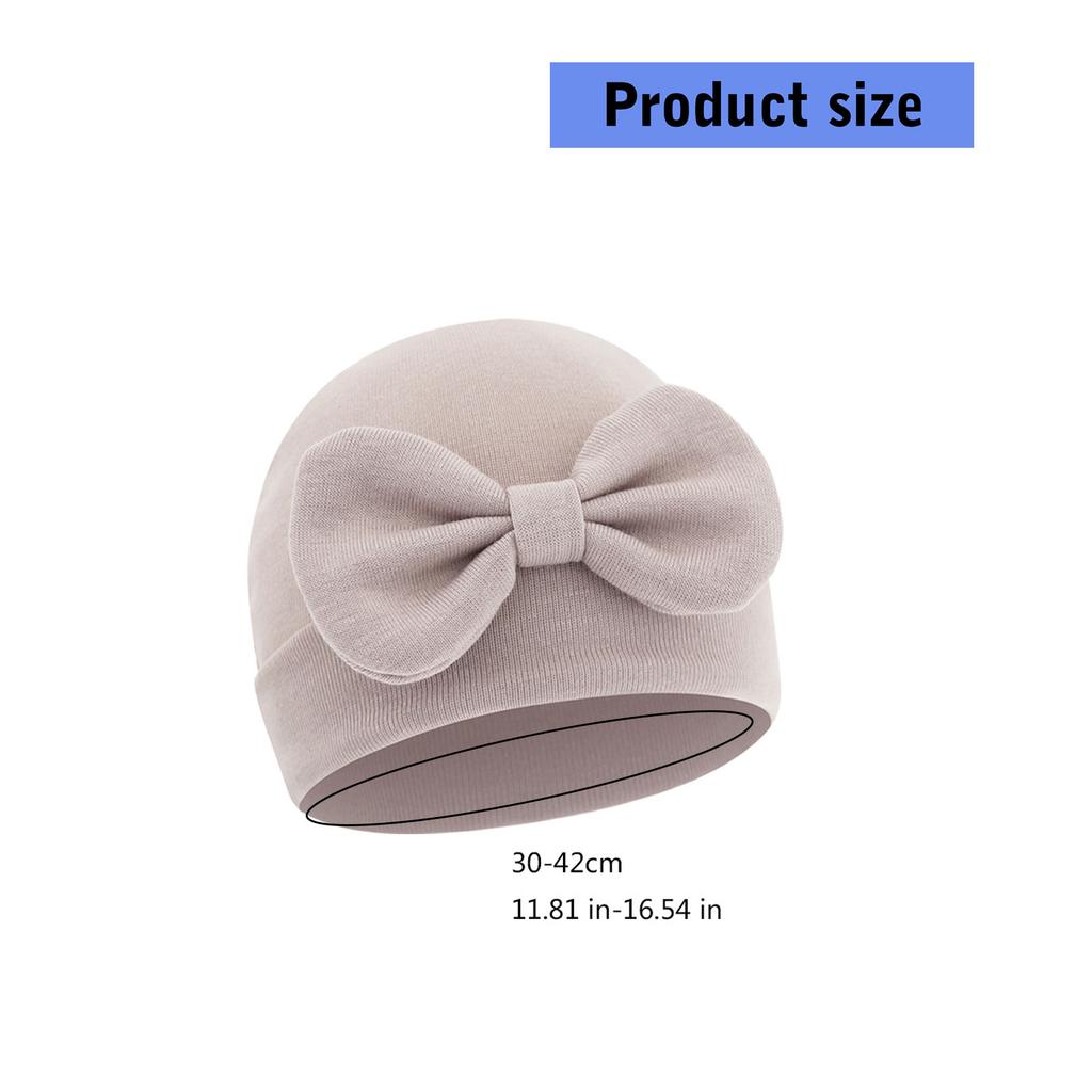 Prodyšná kojenecká čepice z bavlny pro novorozence s mašlí, kojenecká čepice, fetální čepice, pohodlná pokrývka hlavy pro 0 až 6 měsíců, unisex