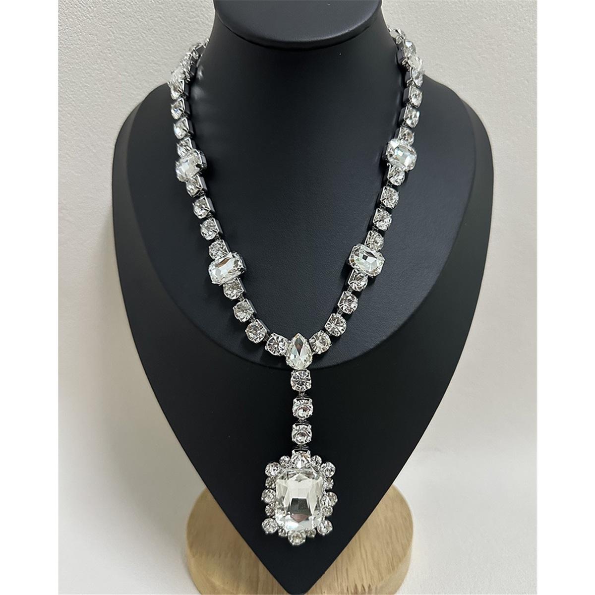 

Tooxika Ретро Тяжелая Промышленность Легкая Роскошь Сверкающий Бриллиант Капля Воды Драгоценный Камень Ожерелье Вечернее Платье Аксессуары для Подиума Колье для Женщин