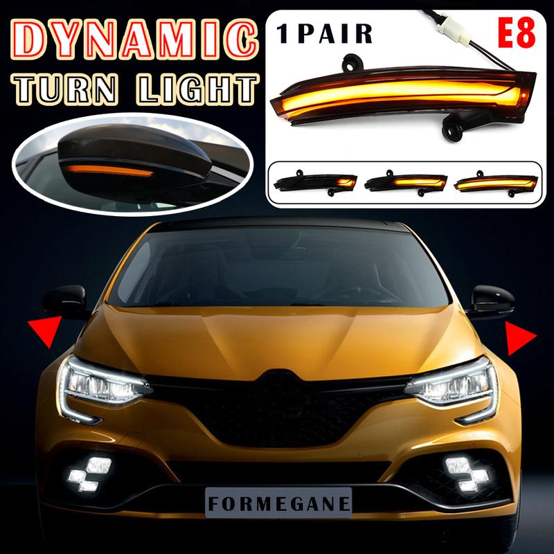 2pcs Side Mirror LED Turn Signal Arrow Light For Renault Megane MK4 Talisman 2016-2021 Clio V MK5 2019-2022 Dynamic Blinker