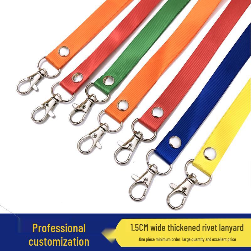 1.5cm Orange Custom ID Badge Keychain Lanyard