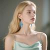 Elegant Alloy Long Tassel Earrings For Women With Geometric Design And Luxury Style For Fashion Accessories