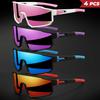4PCS Oversized Colorful Sports Sunglasses - Wraparound Design UV400 Unisex Comfort Fit for Cycling Hiking Outdoor 7
