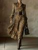 Women's Floral Long Sleeve Tie Waist Dress - Autumn/Winter Fashion