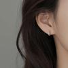 PONYKISS  Silver Round Zircon Mini Hoop Earrings for Women Minimalist Trendy Fine  Geometric Accessories