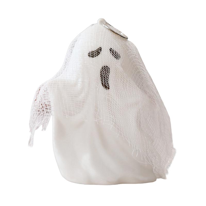 Ghost Halloween Decor - White Ghost With Spider Web Led Night Light Spooky Figurine Statue Festival Lamp T Hanging Decorations