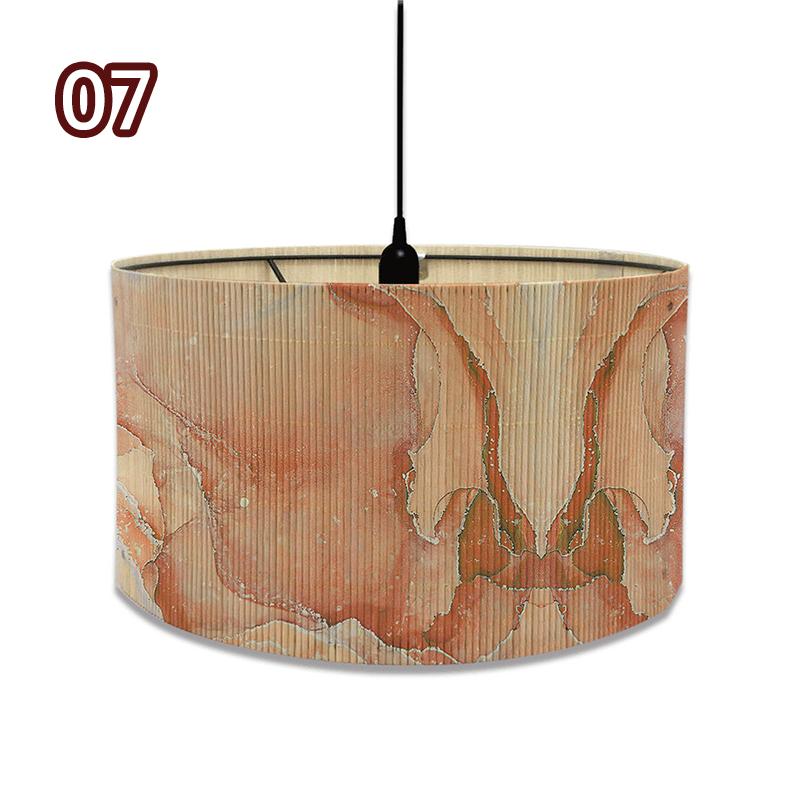 European Style Marble Pattern Lampshades Cafe Home Homestay Decor Bamboo Art Chandelier Light Cover Wall Lamp Shade E27