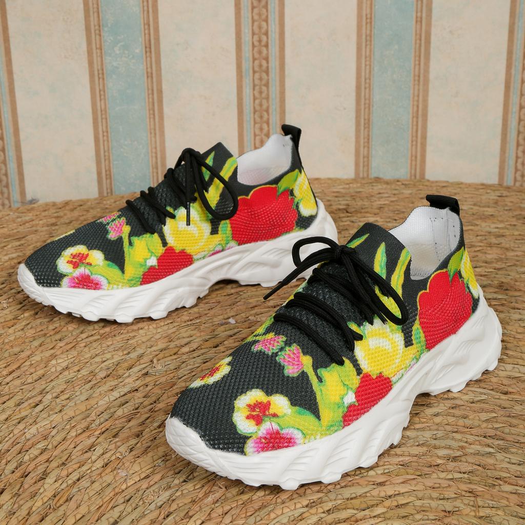 Fashion Women's High Quality Knitted Sneakers Summer 2025 New Breathable Air Mesh Casual Shoes Woman Light Weight Walking Sports Flats