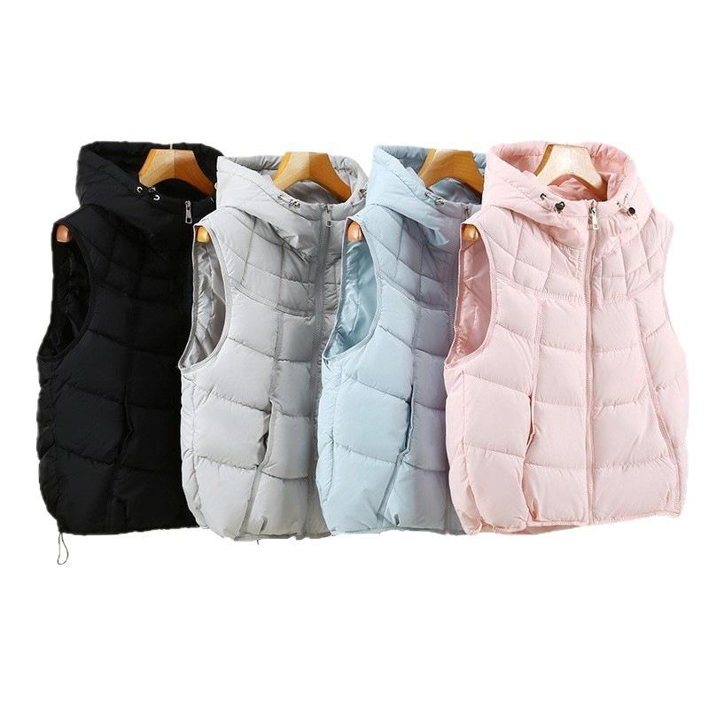 Down cotton vest autumn and winter loose cotton jacket vest vest sleeveless vest warm cotton jacket short jacket