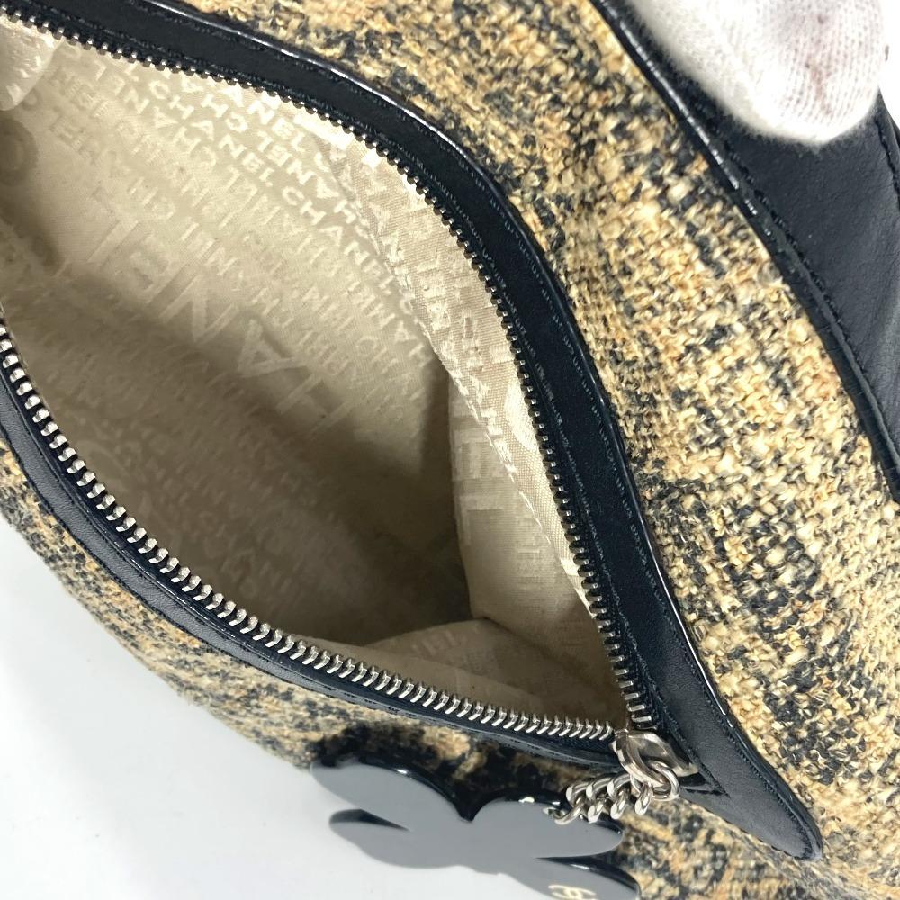 CHANEL Camellia CC CC Mark bag Shoulder Bag Canvas/Leather Black/BeigeBased