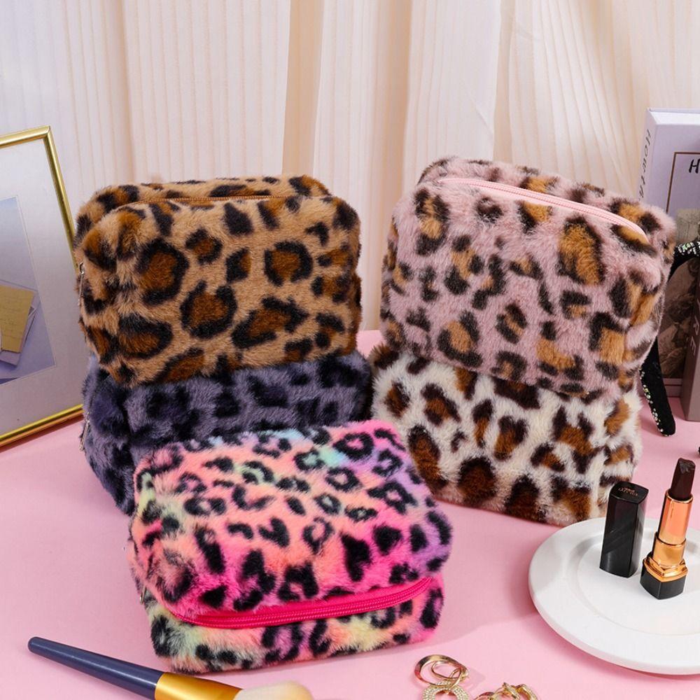 Large Capacity Women's Cosmetic Pouch Leopard Print Cosmetic Storage Organizer  Women