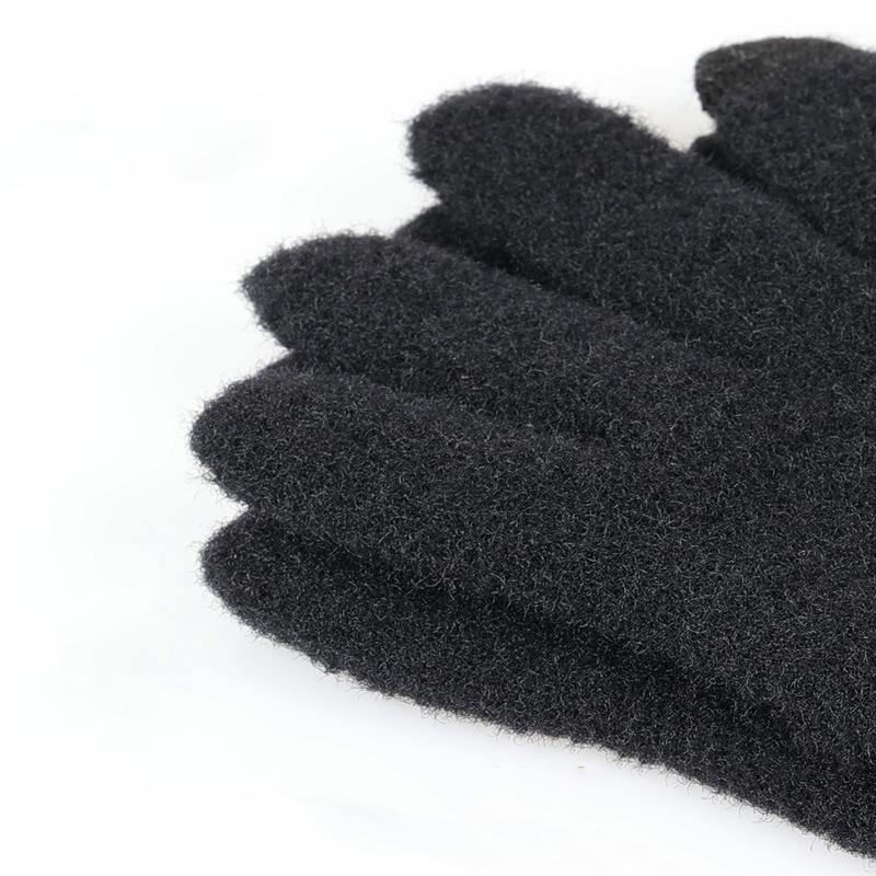 WTEMPO 2 Pairs Unisex Simple Winter Sull Finger Gloves Cold-proof Windproof Touch Screen Warm Gloves Outdoor Running Cycling Knitted Gloves
