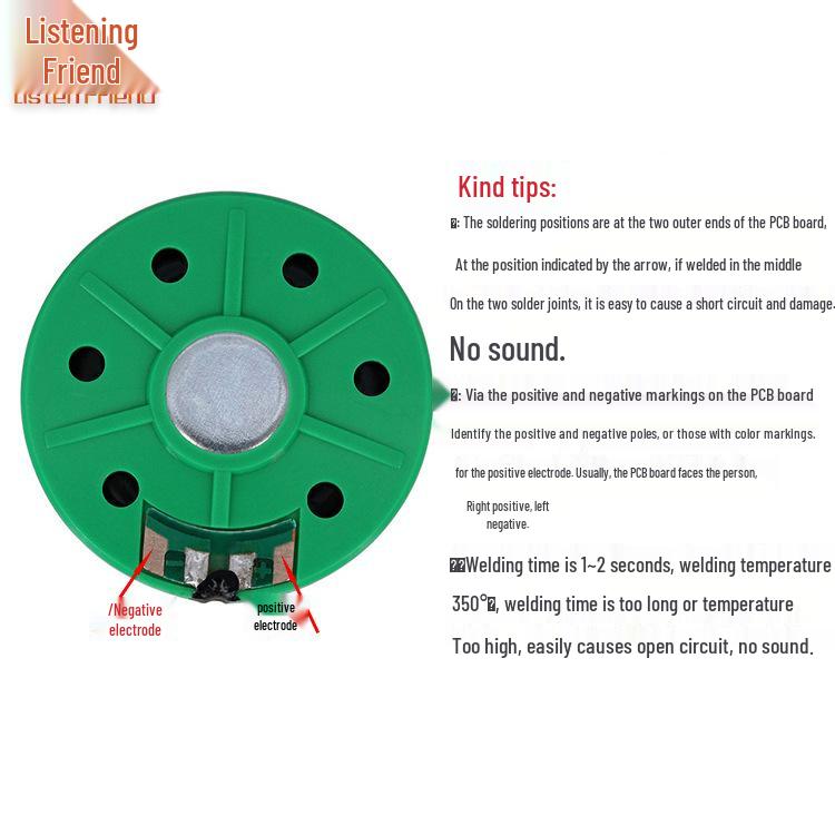36mm 8 Ohm 0.25W Ultra-thin Plastic Internal Magnet Speaker for Toy Amplifier