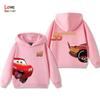 Warm Kids Hooded Pullover, Cartoon Race Car Double Sided Graphic Sweatshirt, Autumn Winter Casual Long Sleeve Top For Outdoor And Daily Kids Outfit