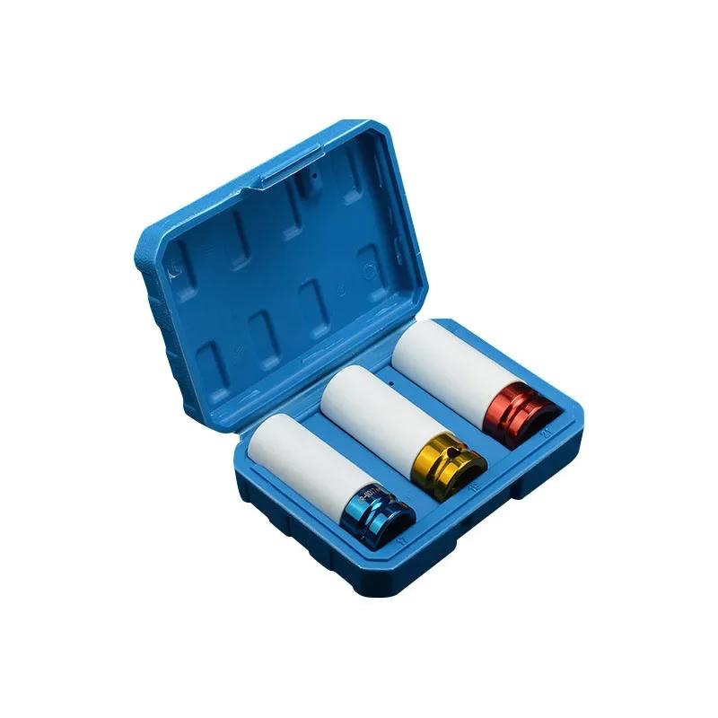 

3pcs 1/2 Drive Socket Set Protective Sleeve Wheel Nut Socket For Pneumatic Tire Removal Automotive Tire And Lug Repair Tools