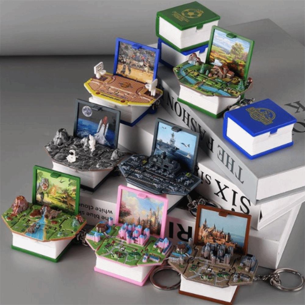 3D Opvouwbare Vouwboek Sleutelhanger Compact Lichtgewicht Angst Stressverlichting Sleutelhanger Kerstcadeau