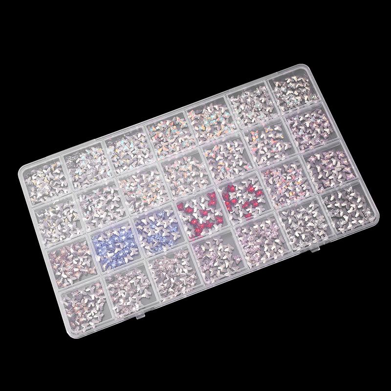 

28 Grids Nail Charms Diamond Jewelry Storage Box Clear Nail Art Rhinestones Tool Diy Display Storage Case Organizer Box Salon 1PCS