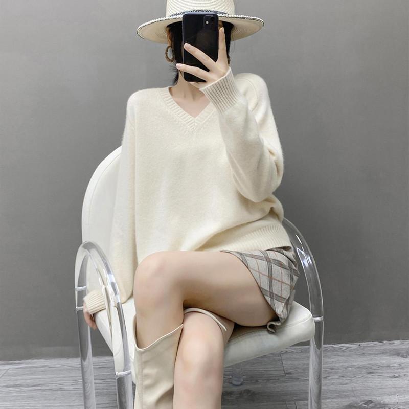 Qinghe 100% Kašmírový Dámský Svetr - Ultra Měkký Luxusní Zimní Pulovr