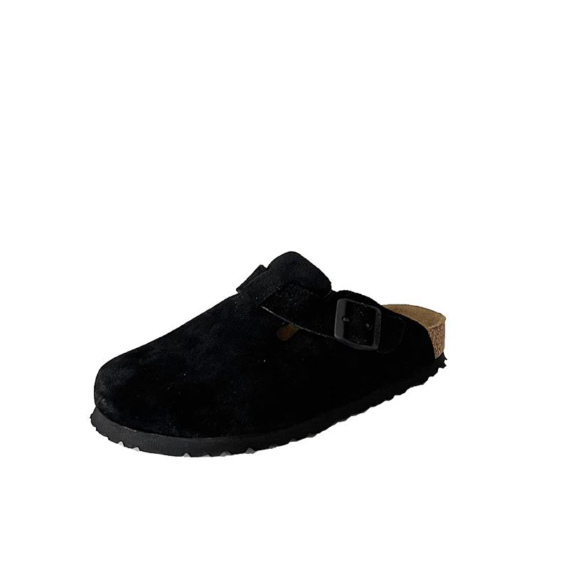 

Fashion Muxinfei Genuine Leather Boken Slippers] New Soft Bottom Boken Slippers for Men and Women, Outerwear Boken Half Drag 40