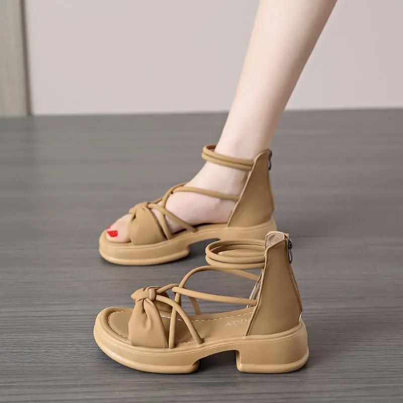 Fashion Summer 2025 Comfortable Luxury Platform Open Toe Woman Shoes Vip Cheap Liquidation On Sale High Quality Offers Sandals for Women