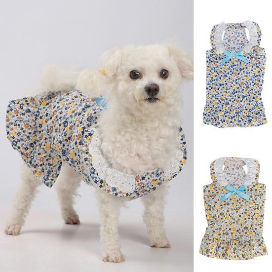 

Pet Dress Thin Breathable Lace Decor Adorable Bowknot Dog Puppy Skirt