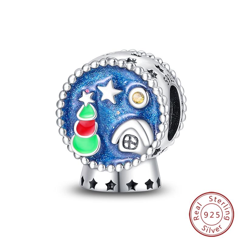 New Winter Charms Bead Copper Snowflake Snowman Penguin Deer Dangle Fit Bangle Bracelet Necklace Diy Jewelry