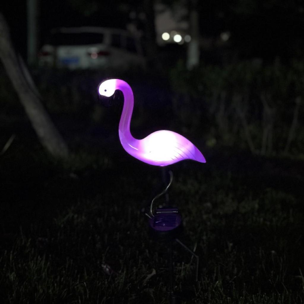 Solar LED Flamingo Landscape Courtyard Light: Three-in-One Iron Outdoor Atmosphere Lamp