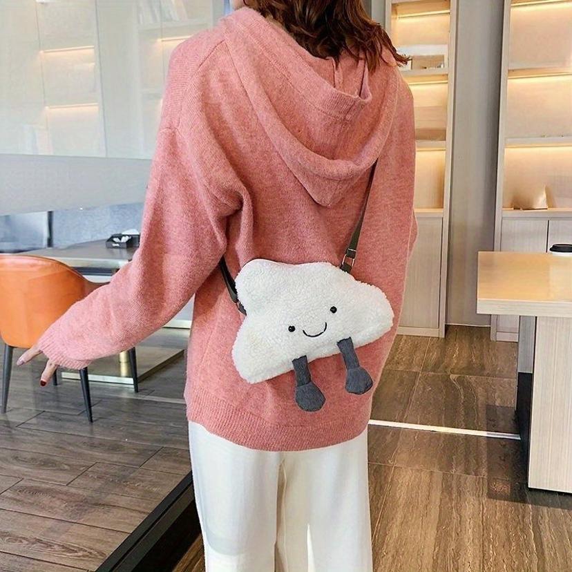 1 Pcs Fashion Cartoon Clouds Satchel Bags Kawaii Plush Soft Phone Purses Women Lovely Shoulder Bag Ladies Crossbody Bags