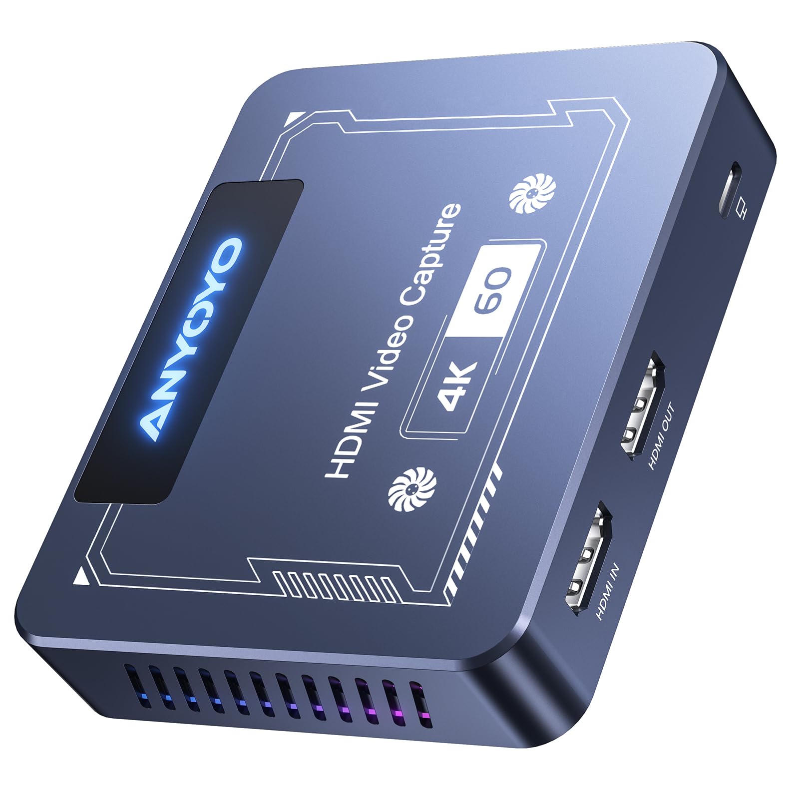 

ANYOYO Плата захоплення HDMI 4K 60FPS HDR VRR Плата захоплення Сумісний із серією Xbox Xbox Nintendo Steam Windows 11 Mac Комфортний запис із