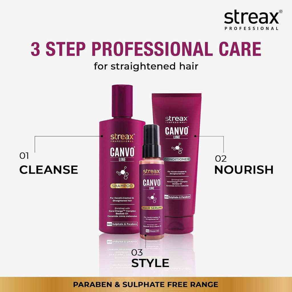 Streax Professional Canvoline Hair Serum for Dry Frizzy Hair 100ml Anti Frizz Soft Silky Hair Care