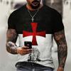 T-shirt da uomo Croce grafica Gesù Cristo Stampa 3d Maglietta da uomo Retro Classic a maniche corte Sciolto Personalità Top oversize