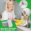 Dish Sponge 6 Pieces Double-Sided Sponges For Cleaning Washable Scrubber For Pot Washing Sink Pan Dish Home Kitchen Bathroom