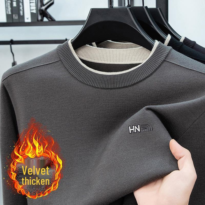 Men's Autumn Winter Embroidered Wool-Blend Knit Sweater