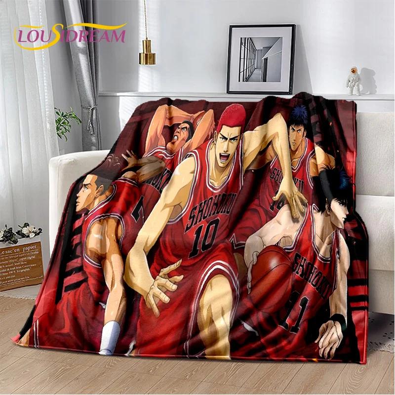 2026 New Cartoon Slam Dunk Anime Basketball Soft Blanket,Soft Throw Blanket for Home Bedroom Bed Sofa Picnic Travel Child Gift