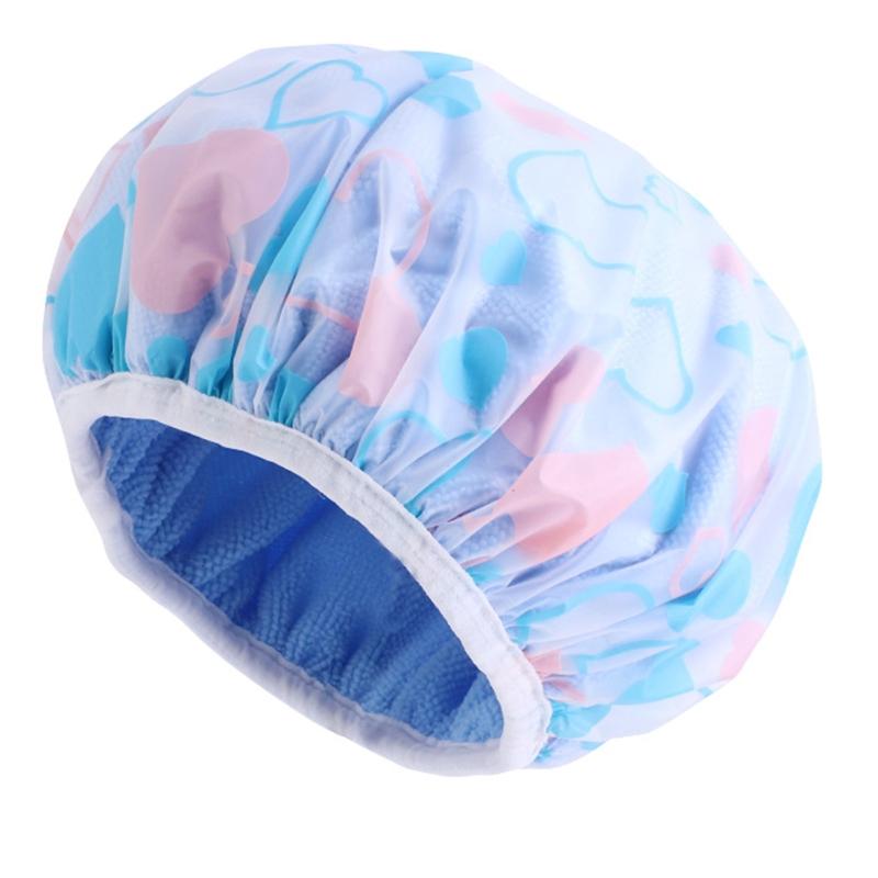 Hair Salon Elastic Double Layer Night Cap Adjustable Women s Bathing Shower Reusable Bath Hat Polyester Fiber Bonnet 1