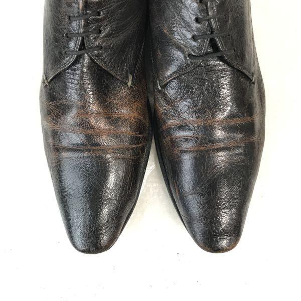 Italy Made/HUGO BOSS/Leather Long Nose Plain Toe Shoes/6.5/25.0-25.5/Brown/BROWN/Business Dress Shoes(USED)