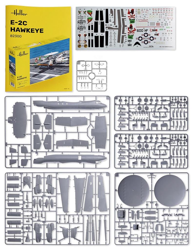Platz Heller Scale US Navy Hawkeye Special Edition Plastic Model Kit with Japanese Instructions 1/72 E-2C (HE82300J)