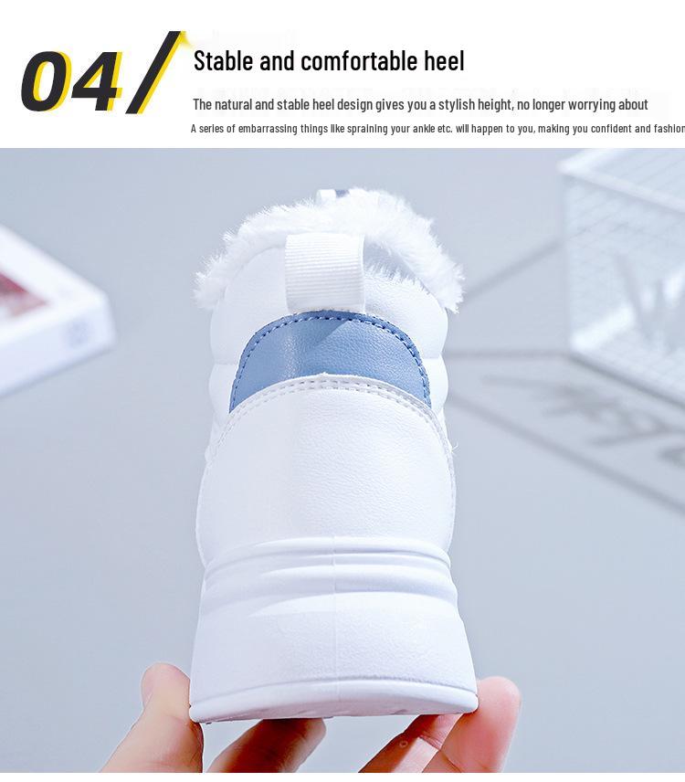 2025 Women's Winter Fleece-Lined High-Top Casual Shoes, Korean-Style Warm and Versatile, Soft Sole - SH889