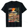 T-Shirt, Edo Japan Scenery, Sunset at Mount Fuji Ukiyo Tops & Tees Special Casual Cotton Men Tshirts Printed On