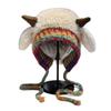 Cute Sheep Ear Knit Beanie for Women Winter Double Layer Fleece Lined Warm Korean Style Skull Cap Pink